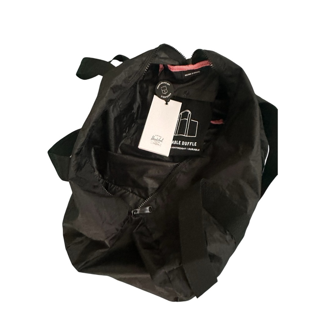Herschel Self Folding Black Nylon Tote Bag